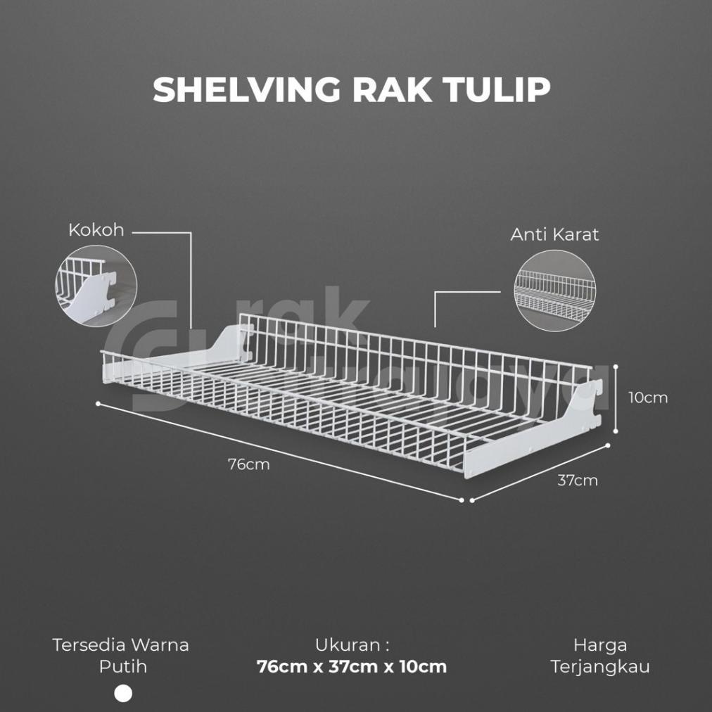 TULIP | EKSTRA RAK TAMBAHAN KERANJANG SHELVING BESI GONDOLA TOKO DISPLAY
