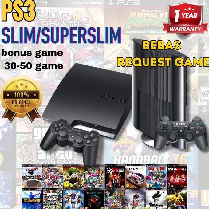 Terlaris Ps3 Slim Super Slim Fullgame Fullset Playstation 3 Console Game  Bonus Game Bebas Pilih 160