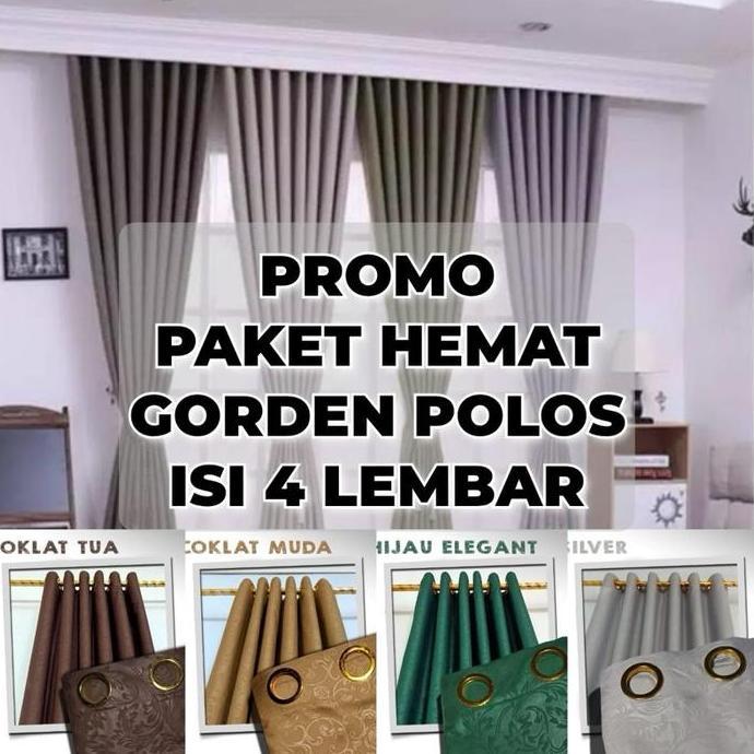 Romx- Promo Paket Hemat Gorden Jendela Dan Pintu Isi 4 10 Lubang Ring Smokering Motif Dan Polos Embo