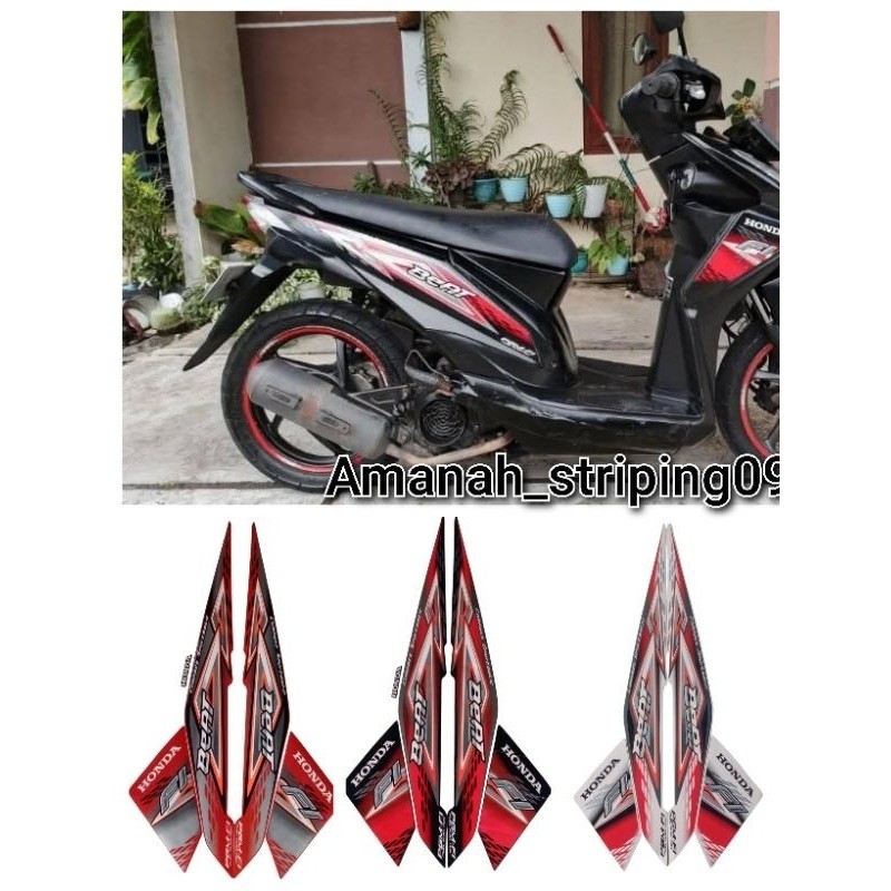 Set stiker striping standart motor Beat fi 2014 ful set body motor terbaik berkualitas original moto