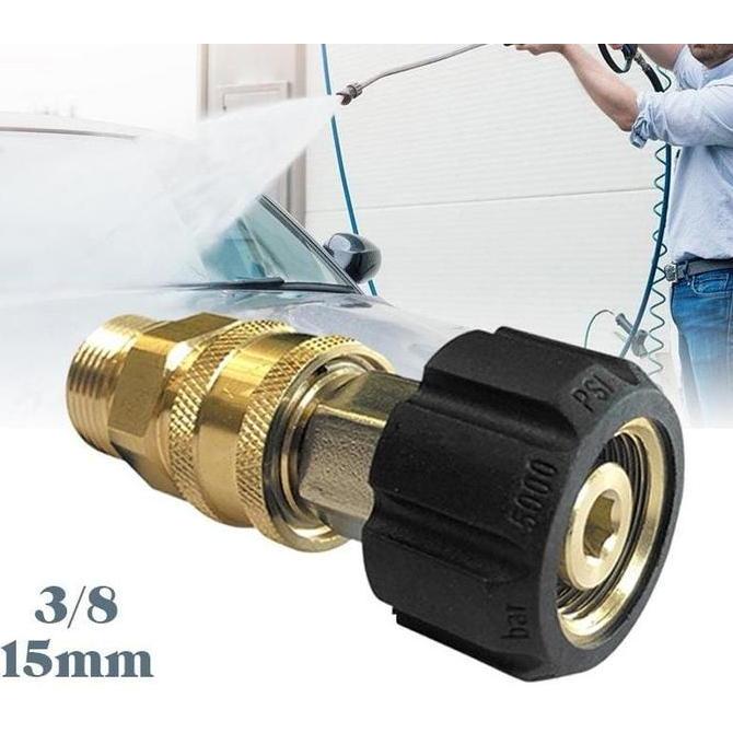 Pressure Washer Quick Release Brass M22 15mm Female Swivel To M22 Male