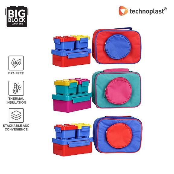 Technoplast Big Block Lunch Box with Lunch Bag