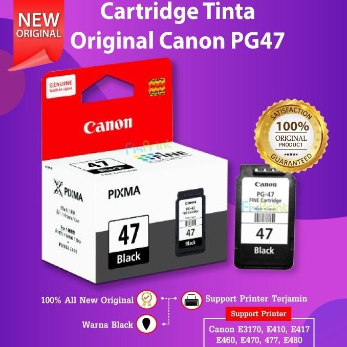 FixPrint Canon PG47 PG 47 Black Ink Cartridge Tinta Printer E400 E410 E460 E470