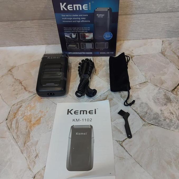 Littlehn- Alat Cukur Kumis Jenggot Kemei 1102 Original - Alat Cukur Shaver Kemei