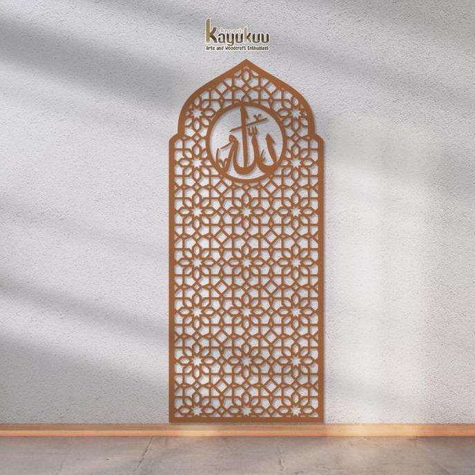 Dkrs- Kreasikayukuu Mihrab Mushola Kubah Allah A | Hiasan Dinding Mushola Dekorasi Mushola Minimalis