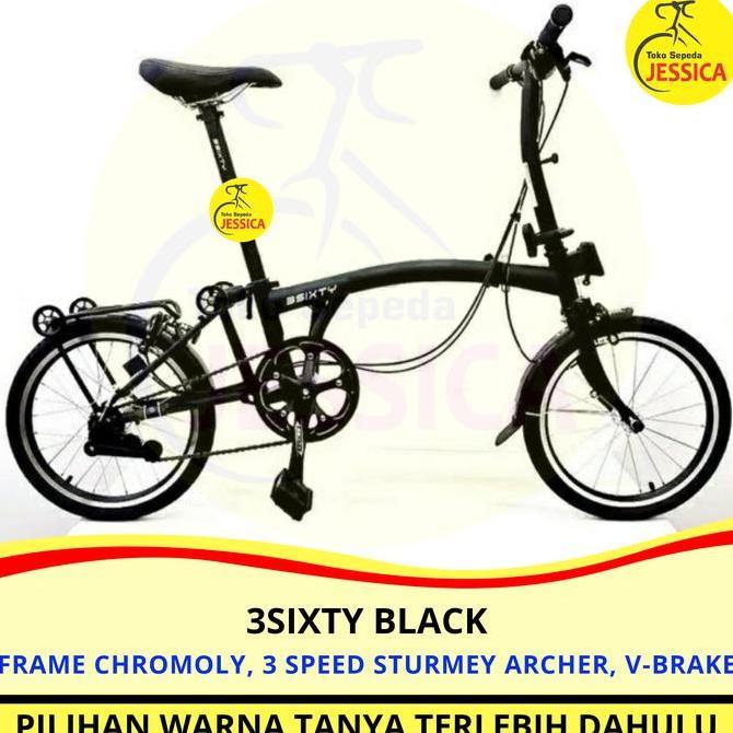 Terlaris Sepeda Lipat 3Sixty Midnight Black