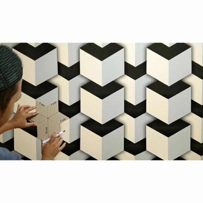 Dkrs- Pola Cat Dinding 3D Bahan Fiber / Alat Cetakan Cat Tembok 3 Dimensi / Mal Untuk Dekorasi Dindi