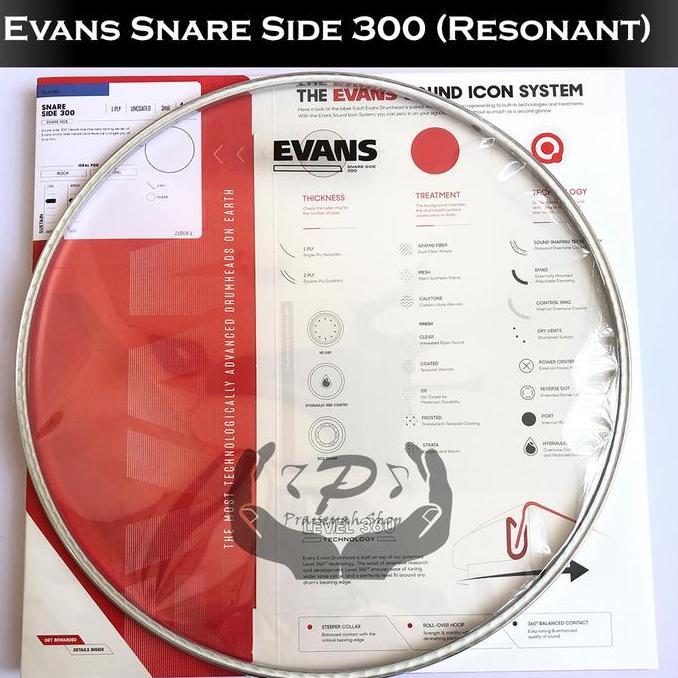Head Drum Evans Snare Side 300 14 Inch (Head Snare Bawah)