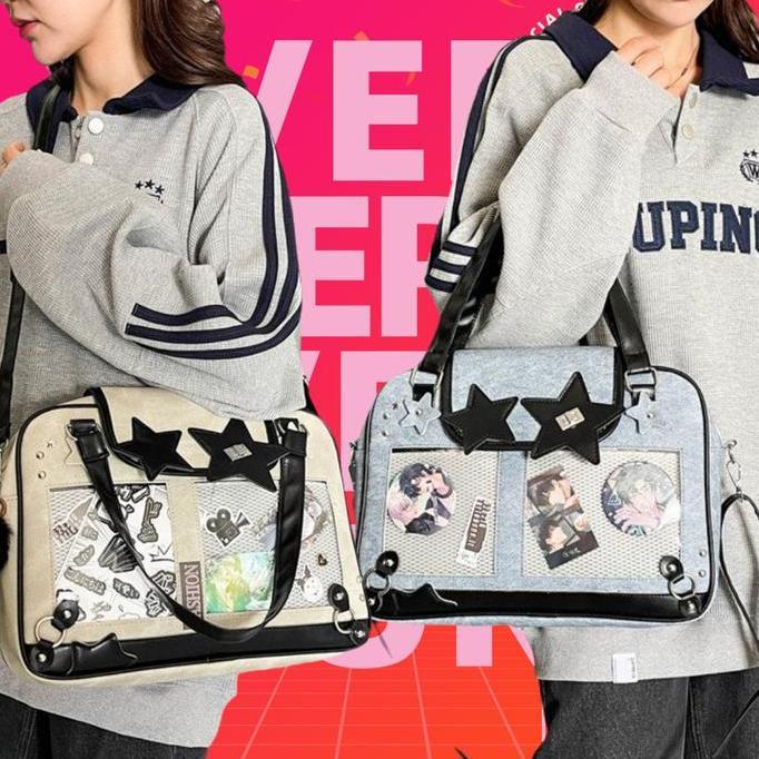 TERMURAH - Ita Bag Japanese Tas Kulit Lucu Pvc Transparan Kpop Gaya Model  Shoulder Casual Pain Bag 