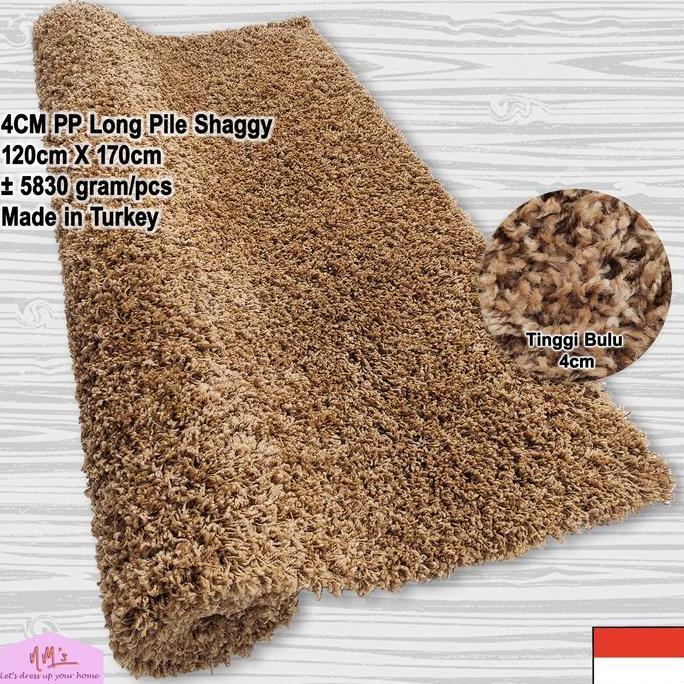 Karpet shaggy polypropylene polos turki bulu panjang halus tebal NMs