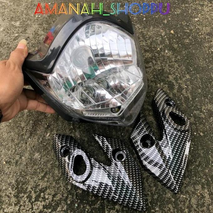 Paket Reflektor lampu depan Vixion Old Vixion New injeksi 2011 Plus Kupingan Carbon Foto FORSALE