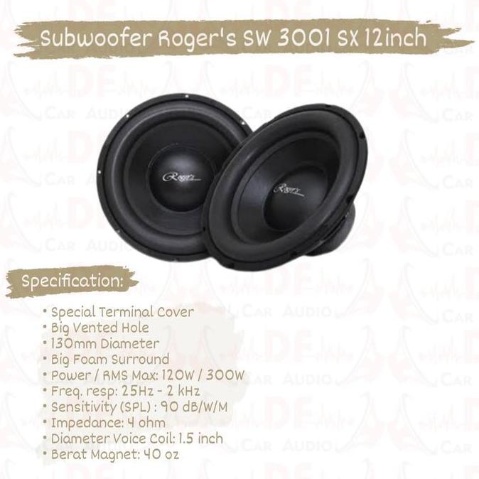 Subwoofer Roger's SW 3001SX 12inch Promo