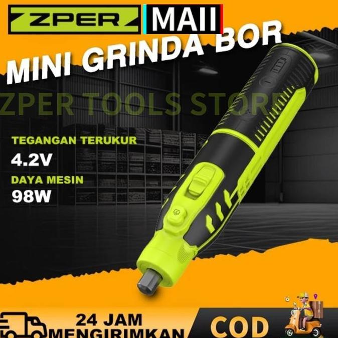 Yourpw- CodZper Bor Mini Drill Grinder Mini Grinda Bor Listrik Penghalus-Alat Gerinda Zp007 Waterpas