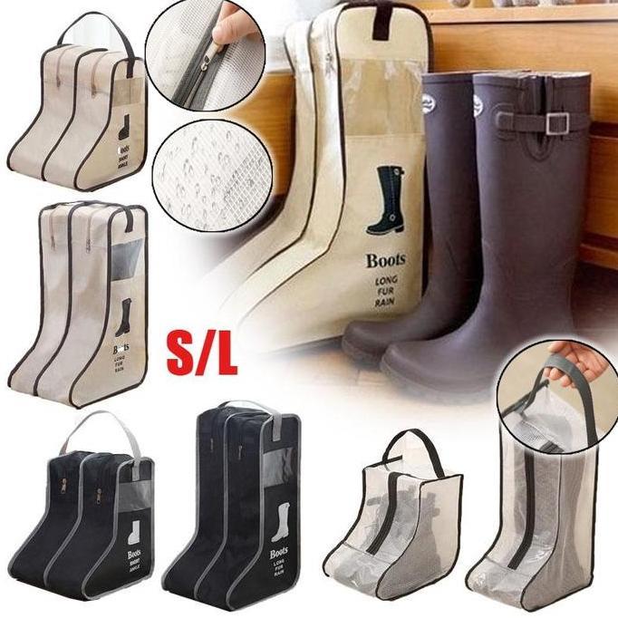 Boots Storage Long Tas Penyimpanan Tahan Debu Tas Boot Portabel Tas Sepatu Boots Ukuran Betis Boots 