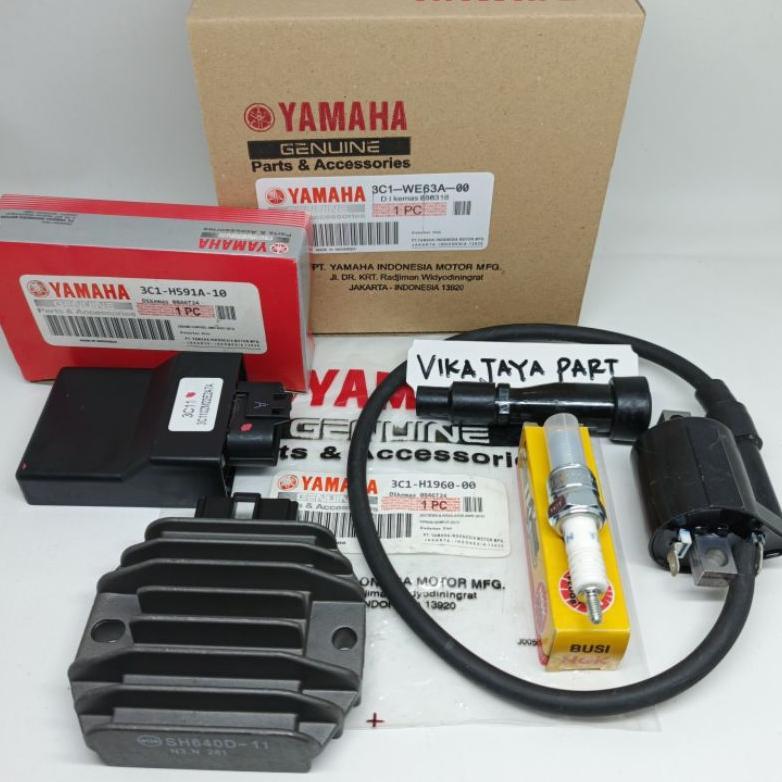 PAKET PENGAPIAN 5ITEM CDI ECU KIPROK BUSI KOIL YAMAHA VIXION OLD VIXION NEW ORI