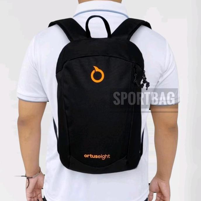 Tas Ransel Olahraga Mini Sport Hitam Ortus Logo Orange