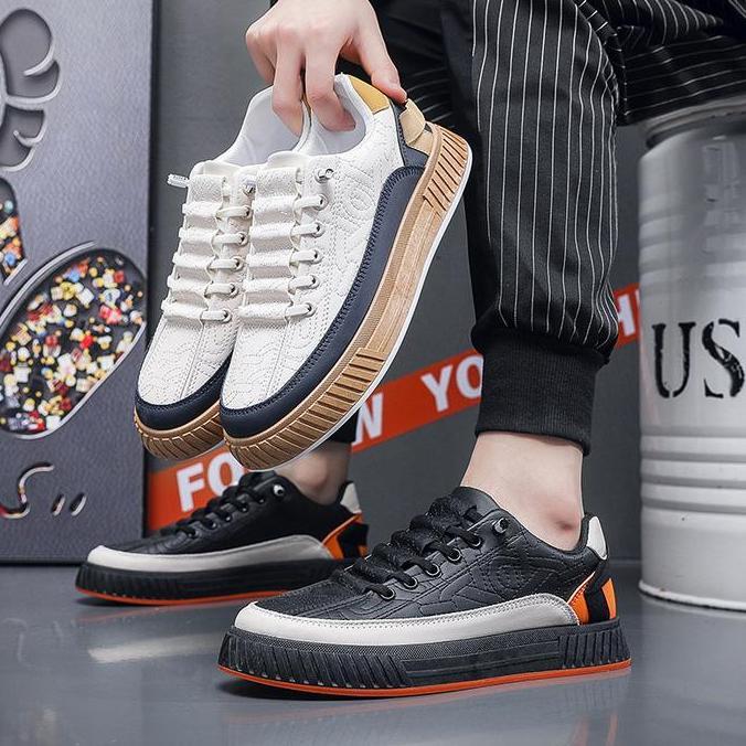 KENXIEX Sepatu Casual Pria Sneaker Import Sport Running Shoes  121544 Black Kasual