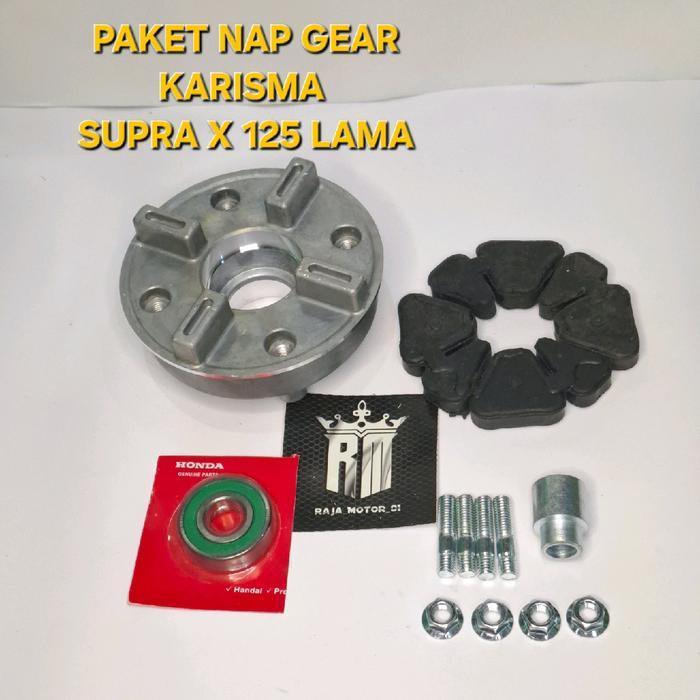 Nap Gear + Bosh + Baut + Bearing + Karet Tromol Karisma Supra X 125 Lama Original Dan Terpercaya