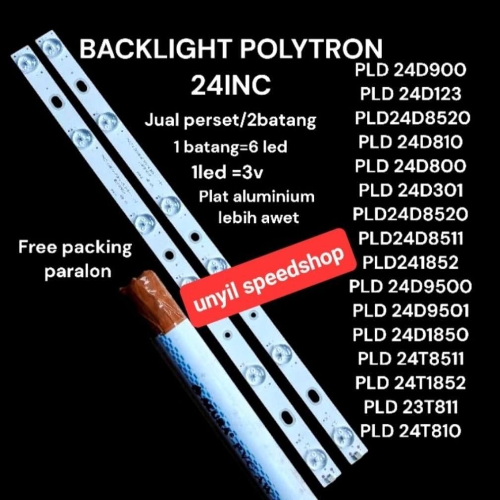 PROMO BACKLIGHT TV POLYTRON LED 24 INC 1 SET (2 BARIS) ORIGINAL PNP