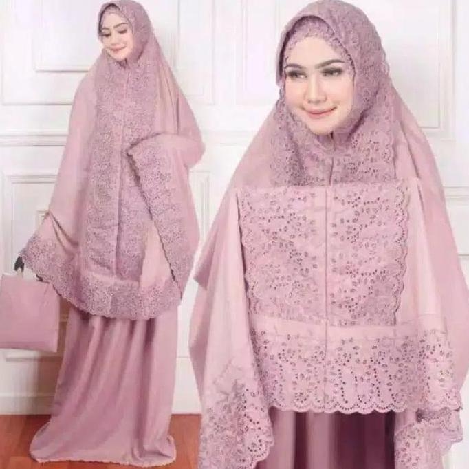 Syukron- Mukena Fatimah Dewasa Siti Khadijah Syahrini Full Bordir Adem