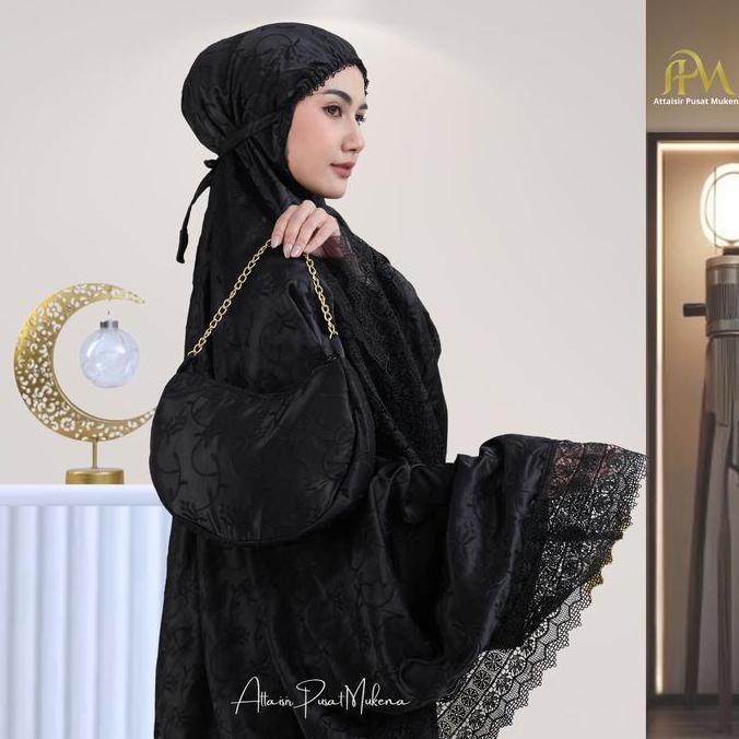Syukron- Apm Mukena Dewasa Mewah Umroh Haji Sutra Bordir Melati Serangkai Series Apm Mukena