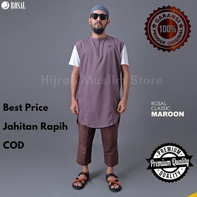 Syukron- Rosal - Rompi Pakaian Sholat Solat Baju Koko Gamis Pakistan Pria