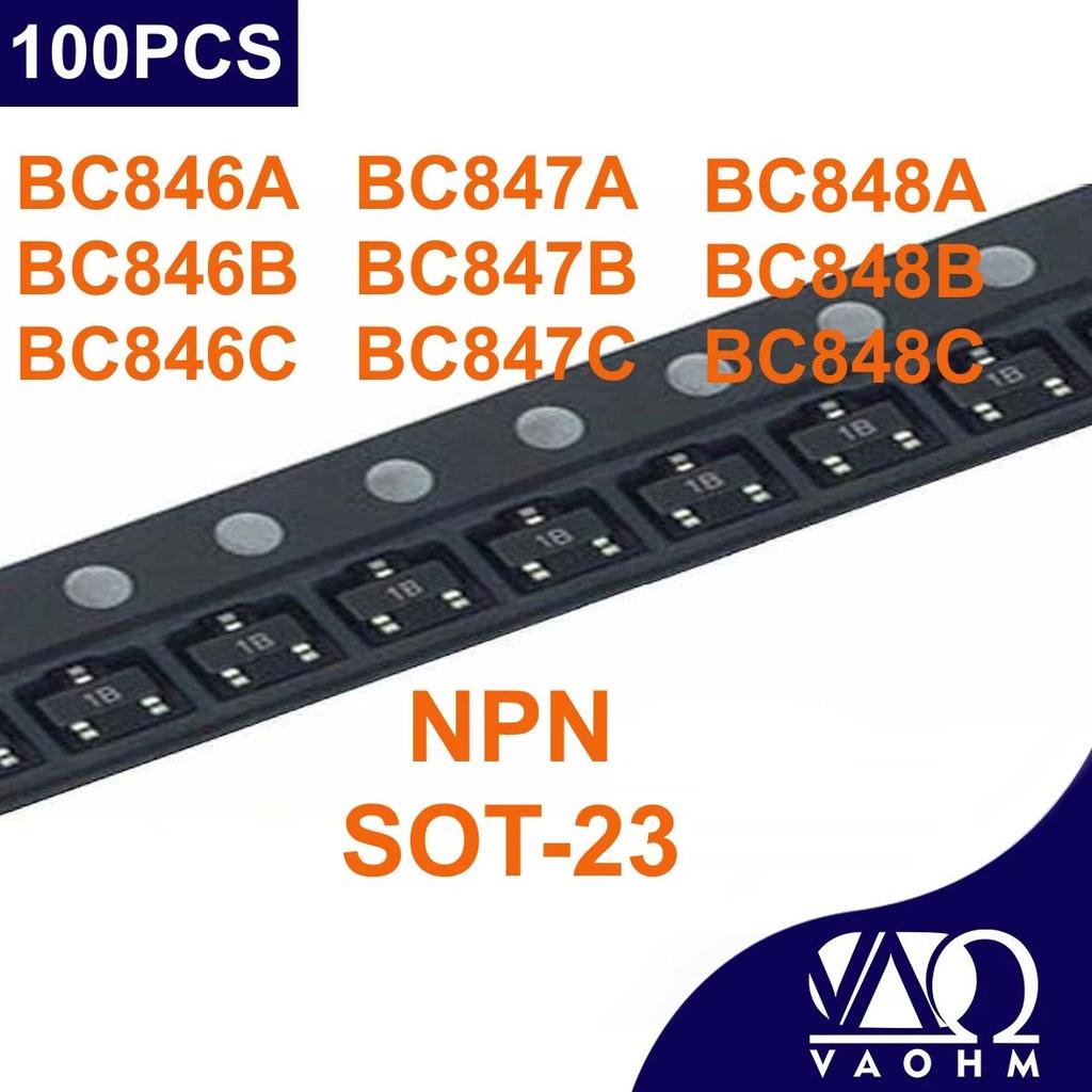 100PCS BC846 BC847 BC848 BC846A BC847A BC848A BC846B BC847B BC848B BC846C BC847C BC848C NPN SOT-23 B