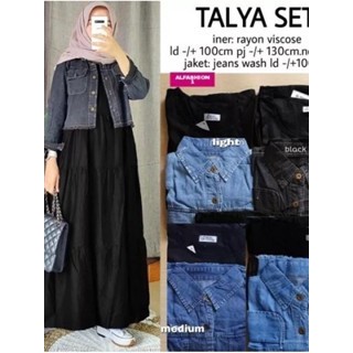 ONE SET DRESS OUTER JAKET JEANS CROP OVERSIZE KOREAN SETELAN JAKET ROK JAKET DENIM WARNA WANITA MIX