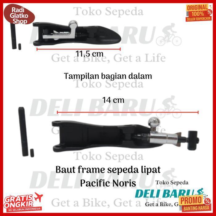 Termurah Baut Frame Qr Set Hitam Klem Kunci Batangan Tengah Sepeda Lipat Pacific Noris