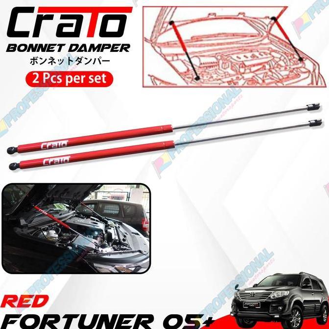 Aksesoris Shock kap mesin Hood Damper CRATO Fortuner VNT 05-15 Sustec