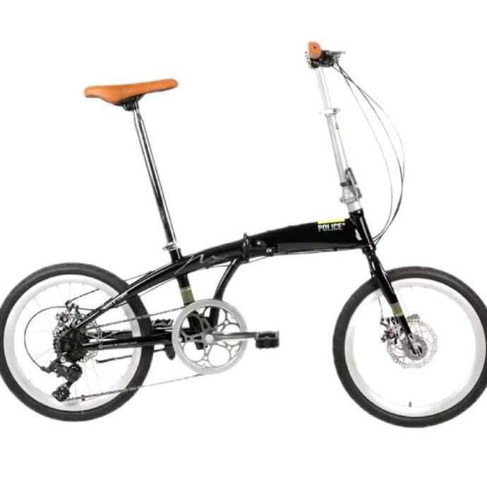 Terlaris Sepeda Lipat Police Milan 16" 20" 8Sp Pastel Steel Mekanik Brake