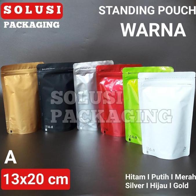 STANDING POUCH WARNA 13X20 CM/STAND POUCH/PLASTIK KLIP KEMASAN KPACK