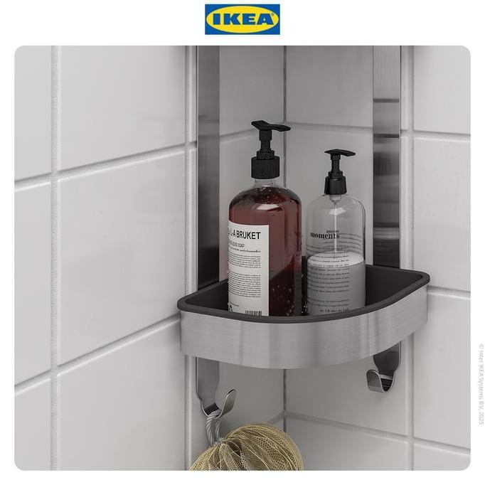 IKEA BROGRUND Rak Dinding Sudut untuk Kamar Mandi 19x58 cm
