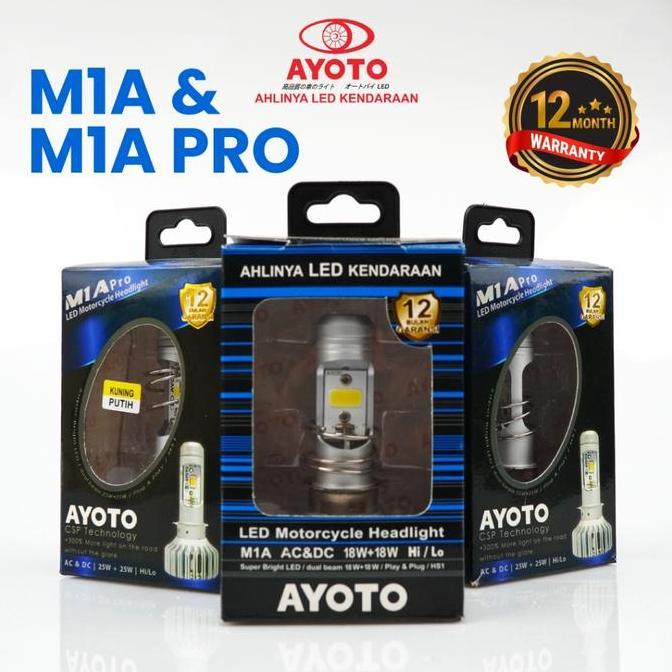 (LIVE) Lampu motor depan LED AYOTO M1A M7A H6 AC DC motor bebek matic AC DC