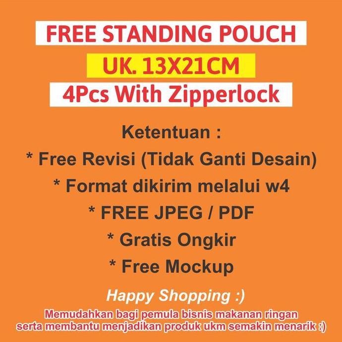 Desain kemasan standing pouch produk label makanan design packagi