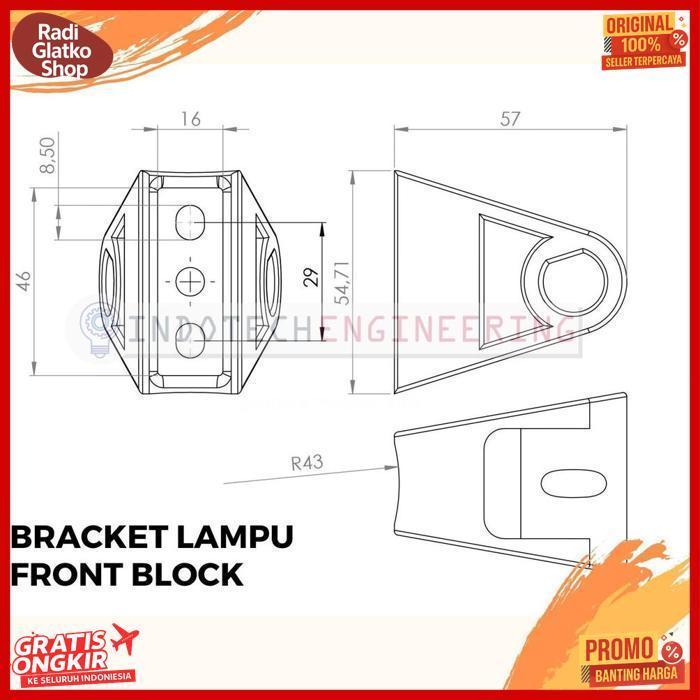 Termurah Bracket Lampu Depan Sepeda Lipat Front Block