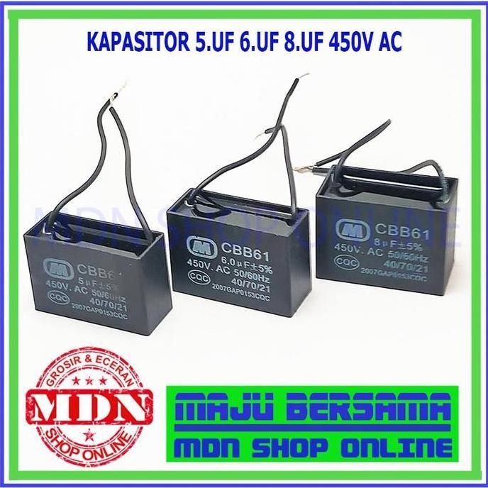 Kapasitor 5uf 6uf 8uf 450v ac mikro capasitor kipas angin kualitas bagus TERBATAS