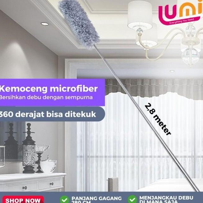 Kemoceng Teleskopik Pembersih Debu Gagang Panjang 2.8 Meter Sapu Micro