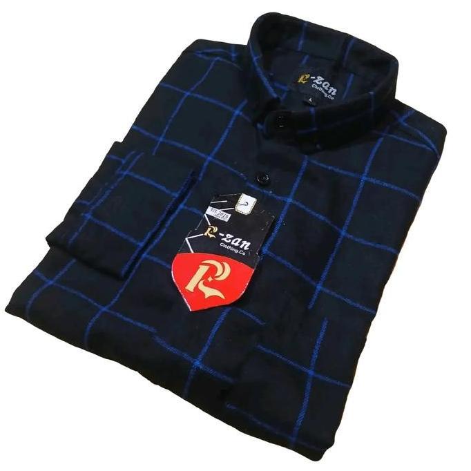 Kemeja Panel Premium Cowok/Cewek Lengan Panjang Baju Distro Slim-fitting Hitam Putih Nyaman Santai F