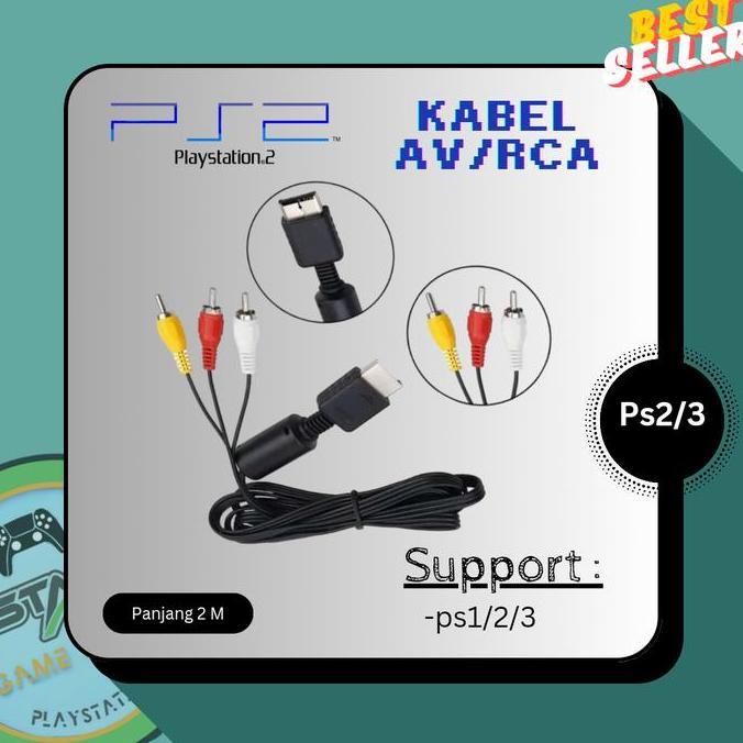 Gzone- Kabel Av Rca Ps2 Dan Ps3 Original