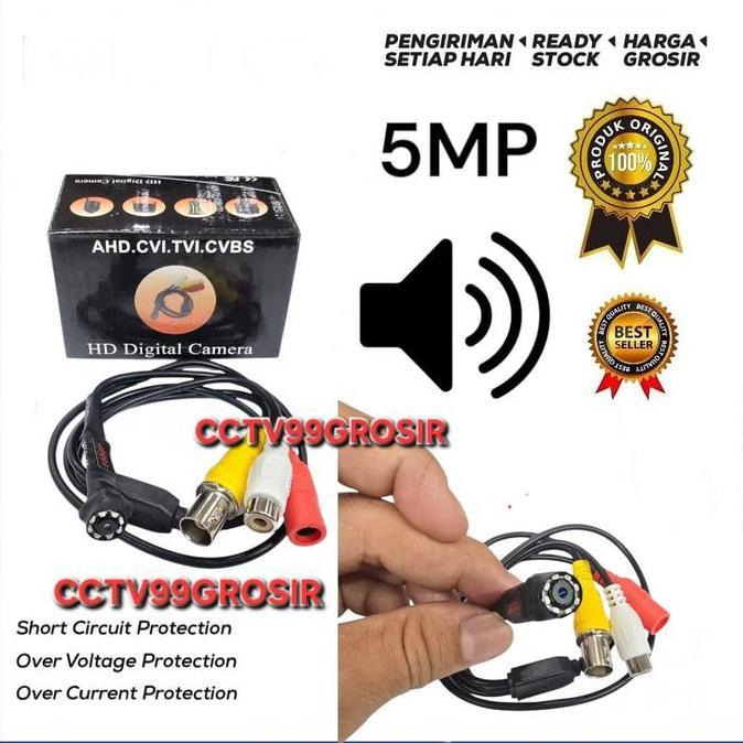 TERBARU - Kamera Cctv MINI AHD 5MP LED Audio Pin Hole Spy Camera Super kecil Full HD 1080P