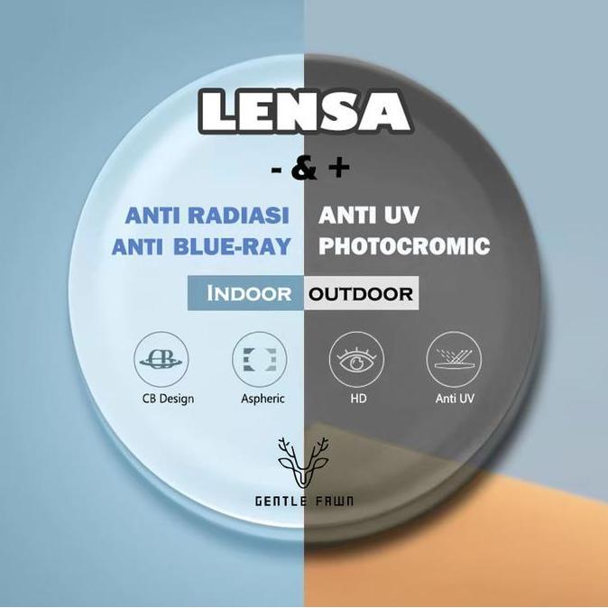 ASLI Gray Pink Lensa kacamata AntiradiasiBlueray Photocro ABR PGX AntiUv READY STOCK