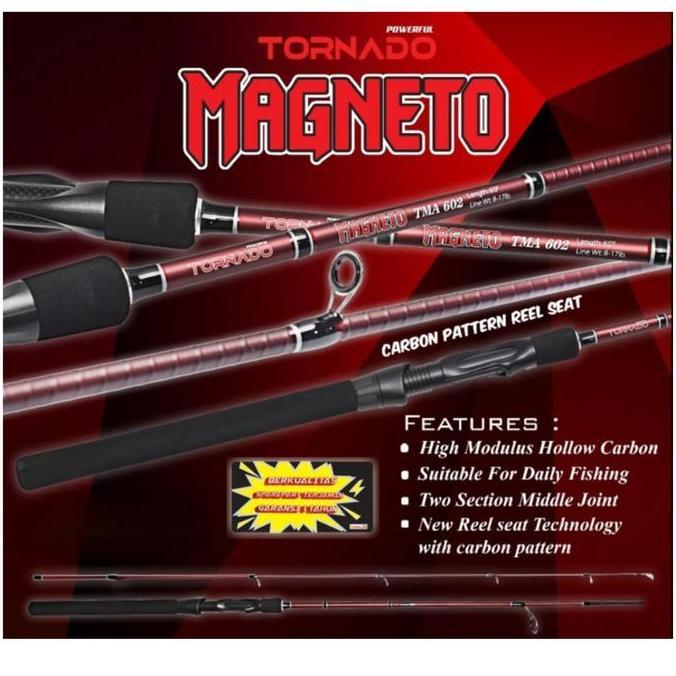 TERMURAH - Joran Tornado Magneto 165/180 cm Carbon Hollow Ulir