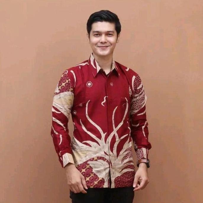 BATIK PRIA DEWASA LENGAN PANJANG MOTIF NANAS BAJU BATIK PRIA KATUN LEMBUT DAN NYAMAN