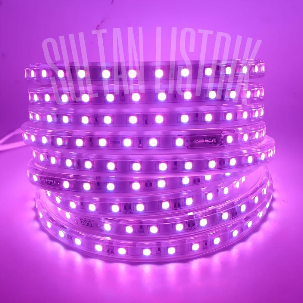 Terbaru Paket 10 & 15 Meter Lampu Led Strip 5050 Plus Soket Ac 220V Cocok Untuk Lampu Plafon Dan Lam