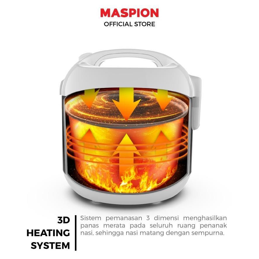 TERBARU Rice Cooker Maspion MRJ 0623 BSSS Panci Stainless 0,6 Liter Magic Com Penanak Nasi Warmer St