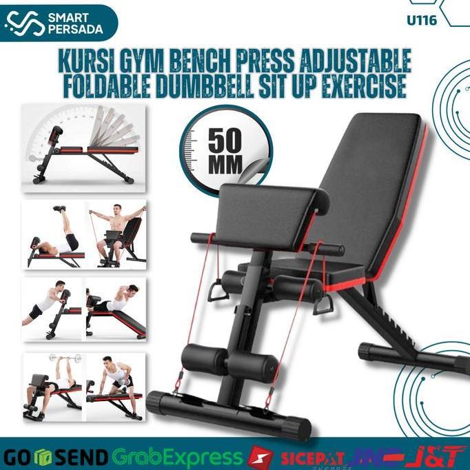 Kursi Fitness Gym Bench Adjustable Fitnes Lipat Olahraga Bench Press
