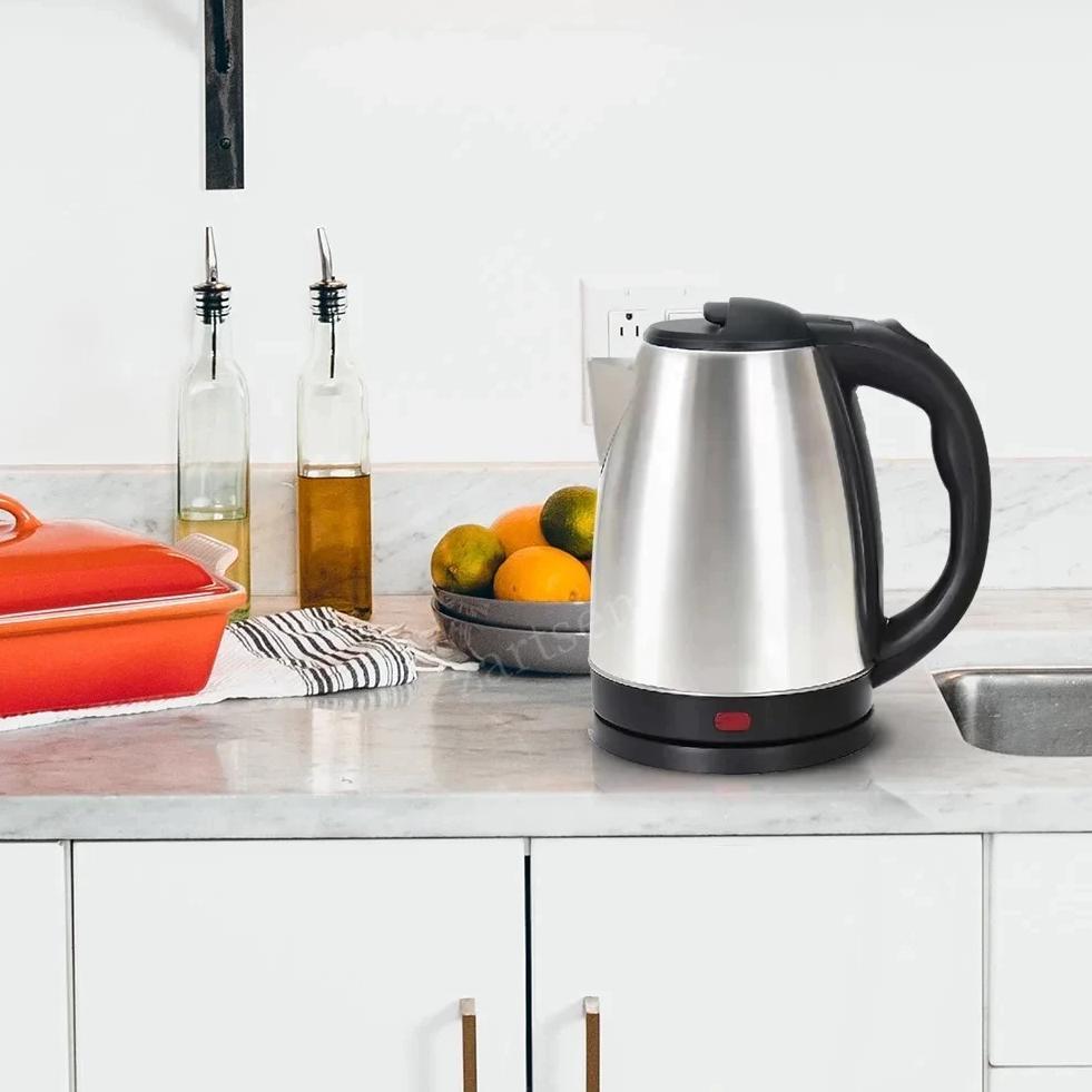 HOT TEKO LISTRIK 2 LITER FULL STAINLESS STEEL PEMANAS AIR ELECTRIC KETTLE KETEL BESAR OTOMATIS PORTA