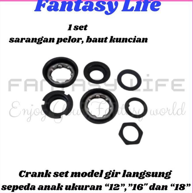 Murah Fantasy Crank set Crank Gir Langsung Sepeda Ukuran 16 12 16 18 sepeda anak Non COD