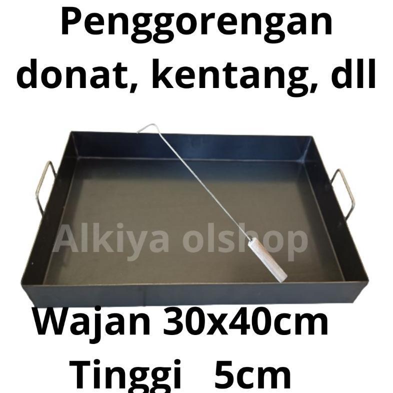 SALE WAJAN PENGGORENGAN DONAT KENTANG WAJAN KOTAK PLAT HITAM GRATIS KAITAN DONAT